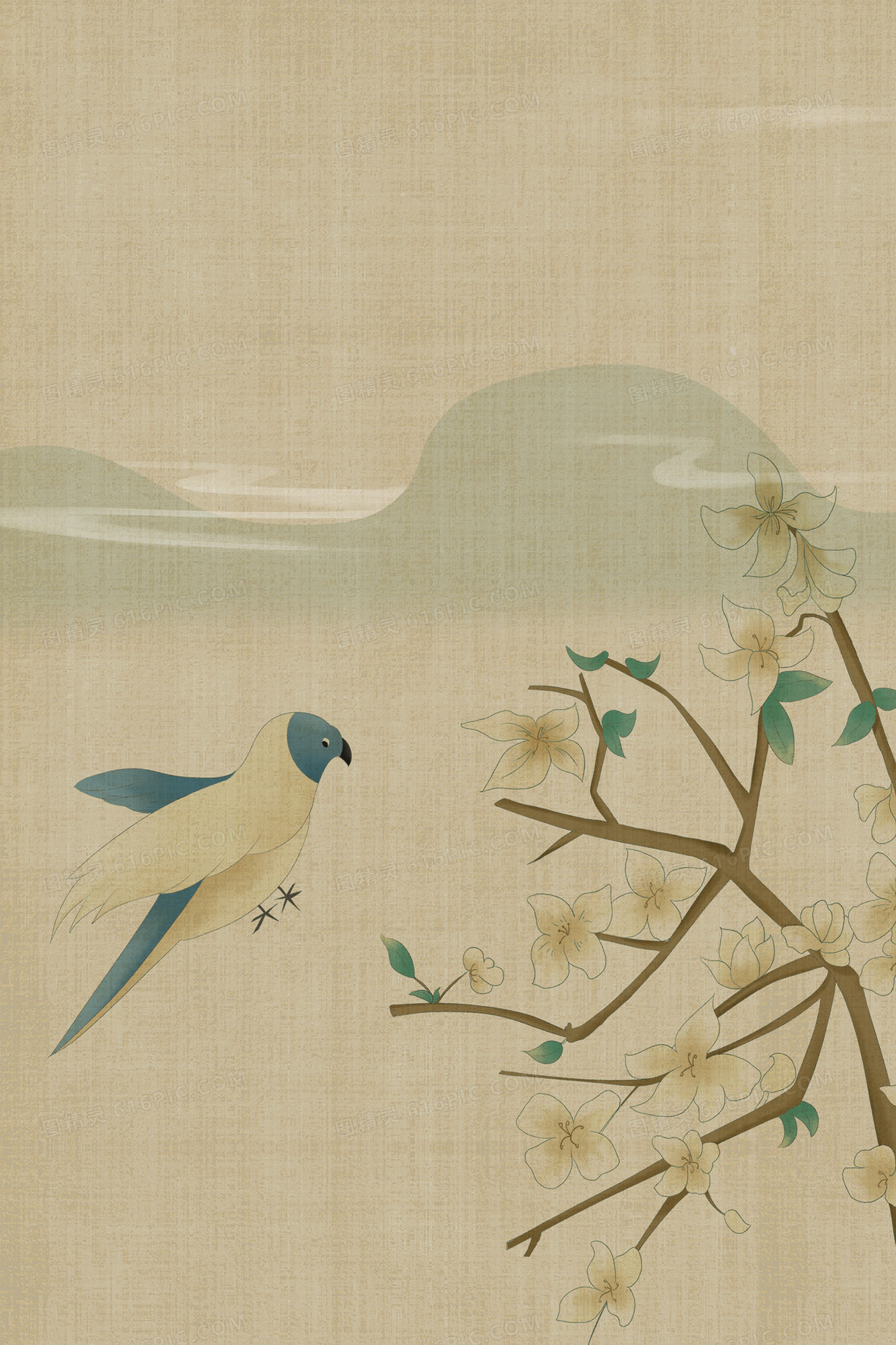 怀旧工笔画背景设计