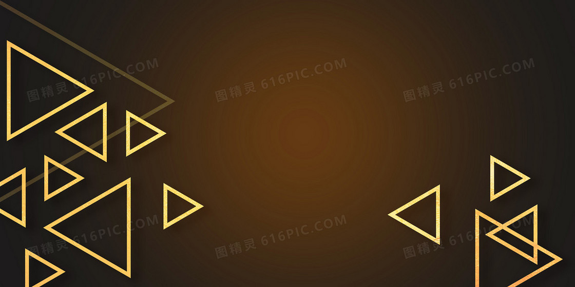 黑金金属金色简约三角形背景
