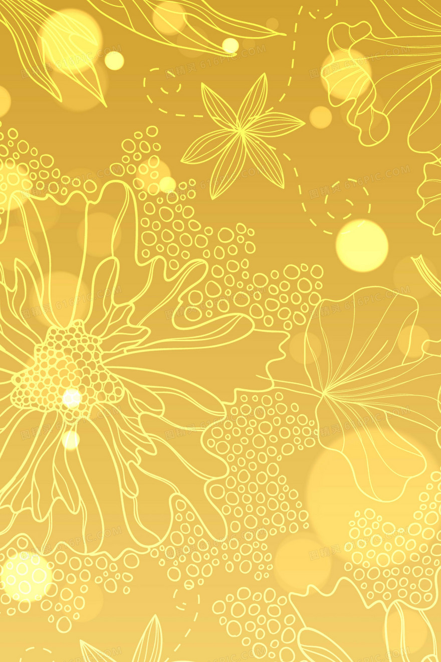 金色精致植物金子纹理背景