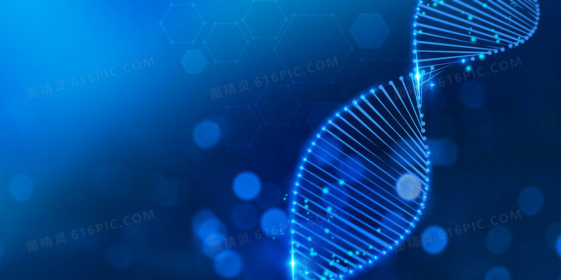 医疗科技生物DNA基因链蓝色科技背景