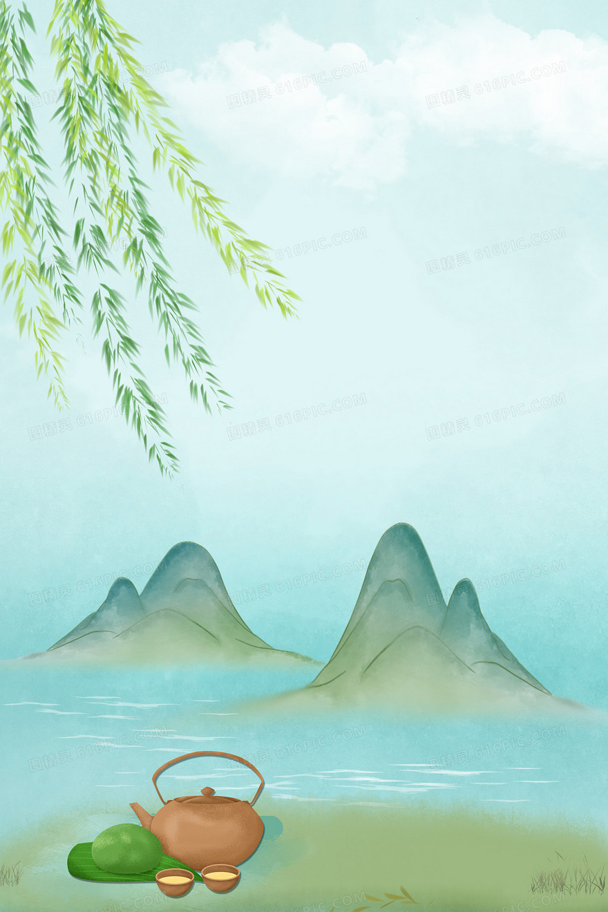 中国风中国传统节日寒食节背景