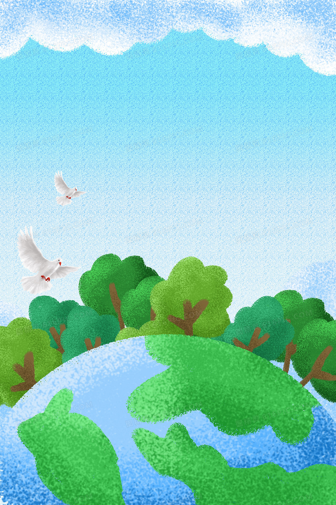 世界地球日之环保地球背景