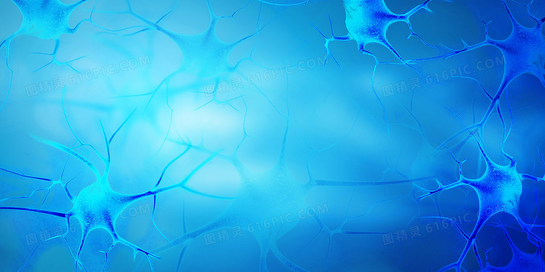 蓝色医疗人体神经系统医学科技背景