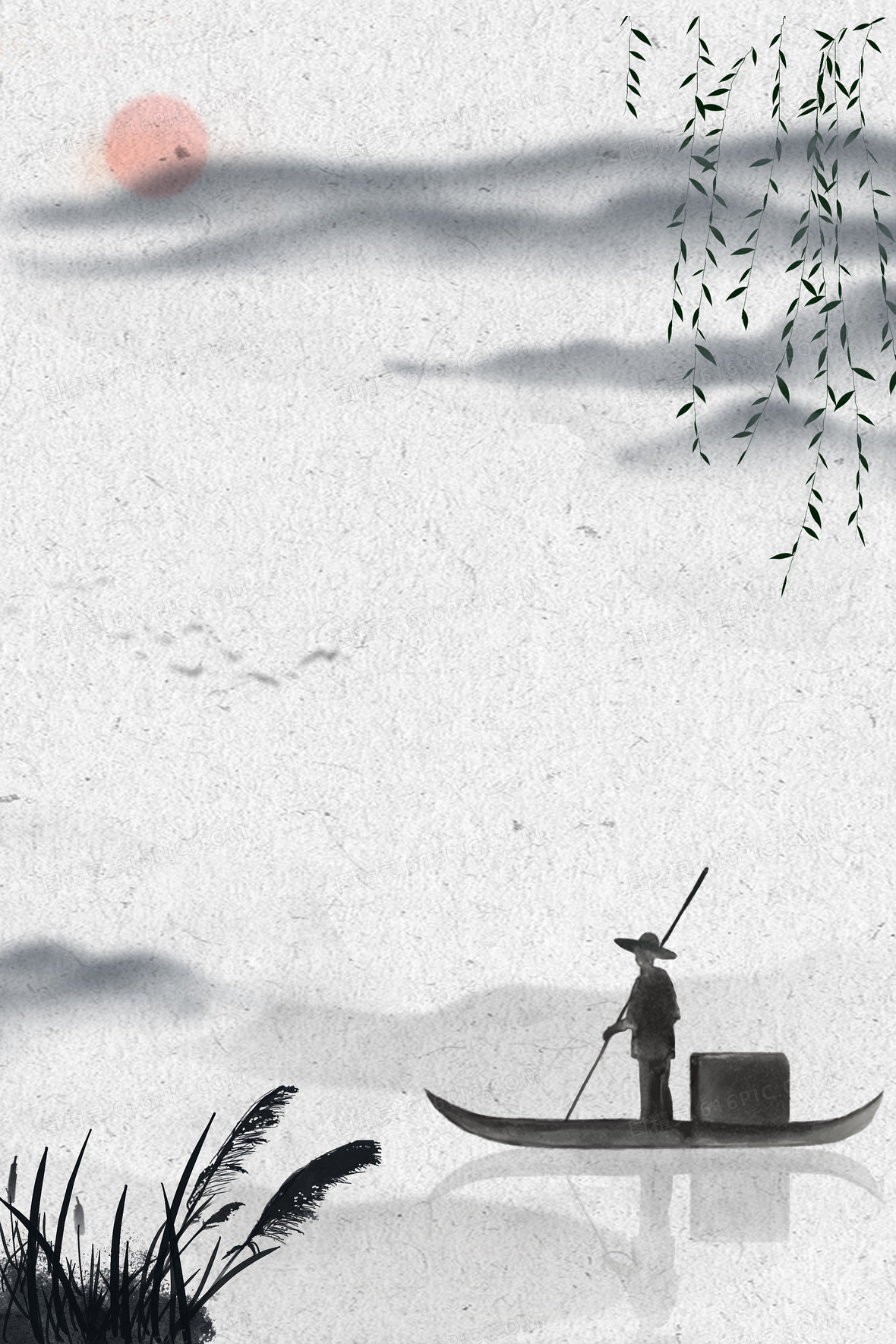 简约中国水墨画复古风格背景