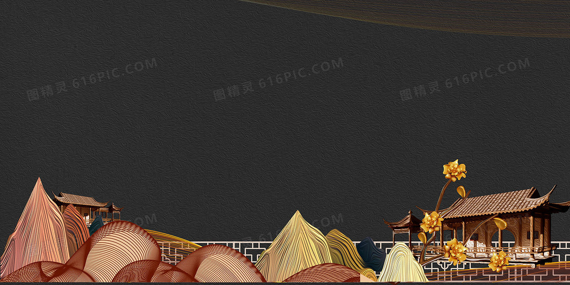 极简中国风别致房地产创意背景
