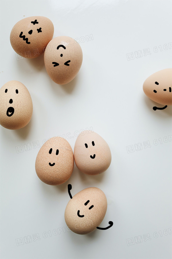 商务创意鸡蛋表情情绪背景