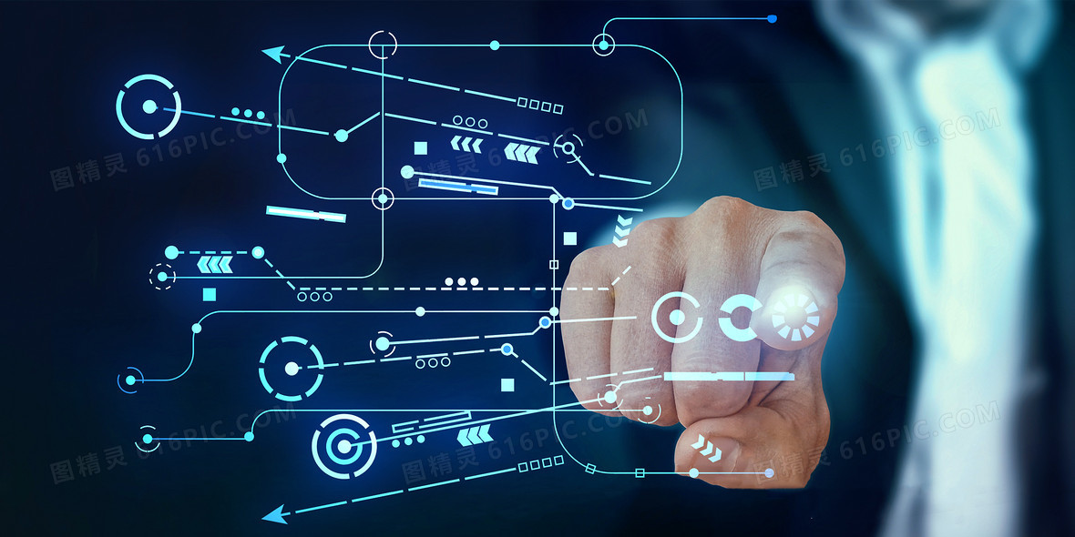 商务创意点击触屏科技背景