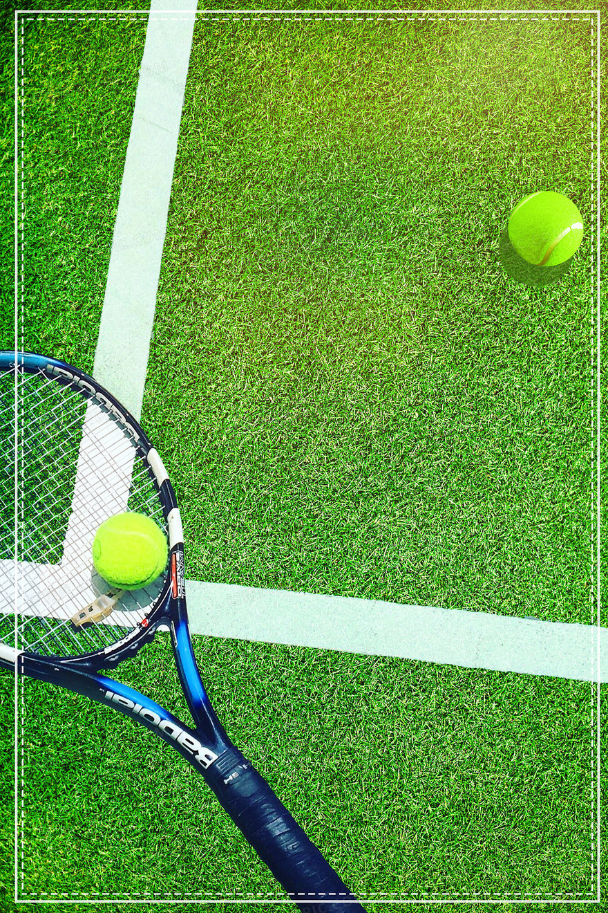 网球草地摄影图合成大学社团网球社招新背景