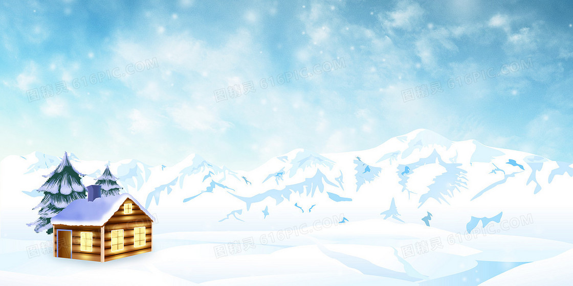 唯美梦幻冬季雪景背景