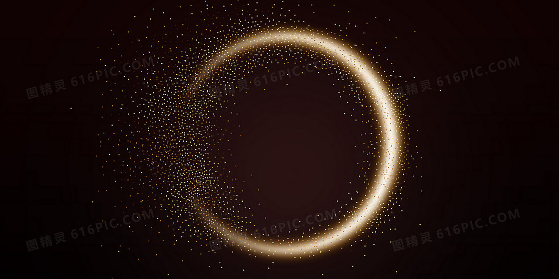 半月形金色粒子背景图
