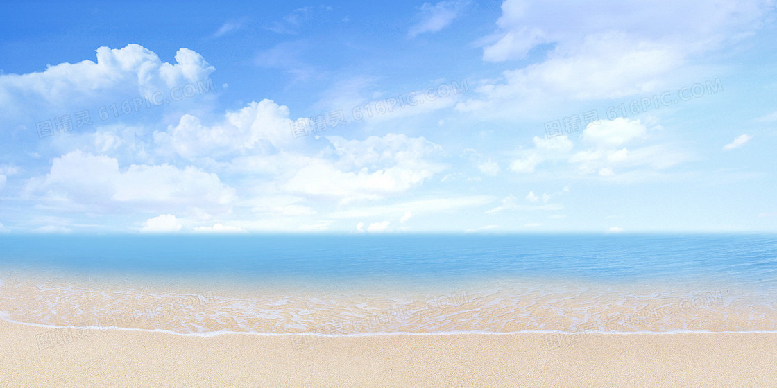 大气唯美天空沙滩风景背景