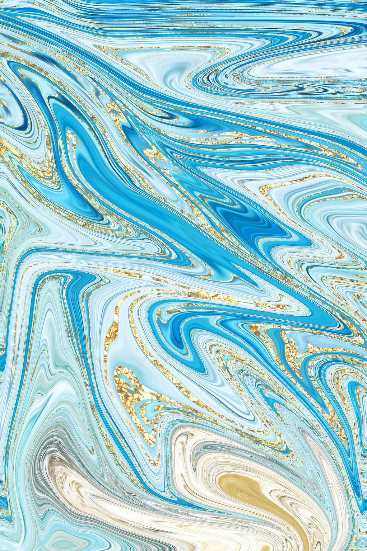 蓝色简约轻奢鎏金背景