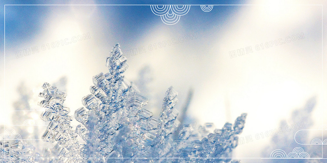下雪冰晶冰霜冰花摄影合成背景