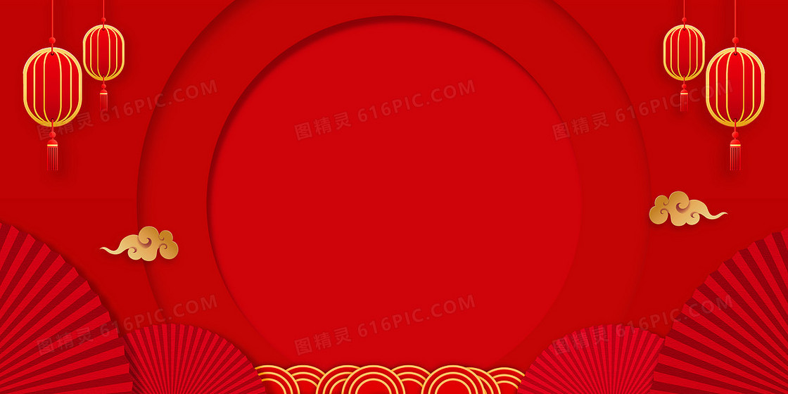 中国风红色大气新年春节背景