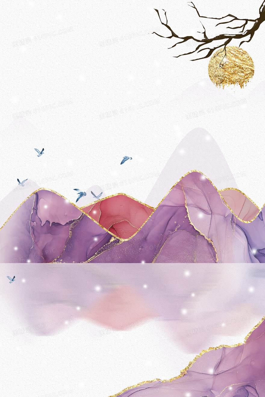紫色梦幻鎏金冬季背景