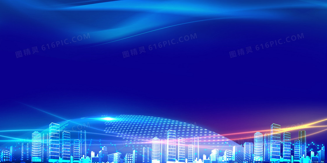 蓝色科技企业公司商务背景