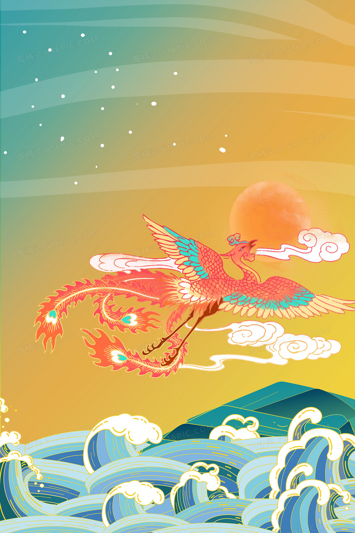 国潮中国风浴火重生凤凰背景设计背景图片下载 4724x2362像素jpg格式 编号z0mfnoq9v 图精灵