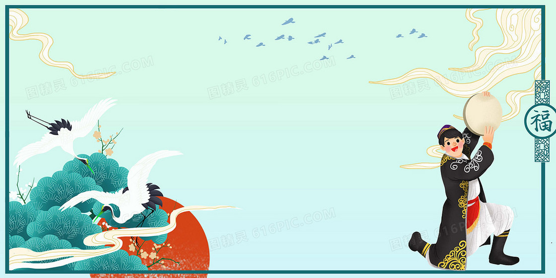 中国少数民族维吾尔族民俗舞蹈背景