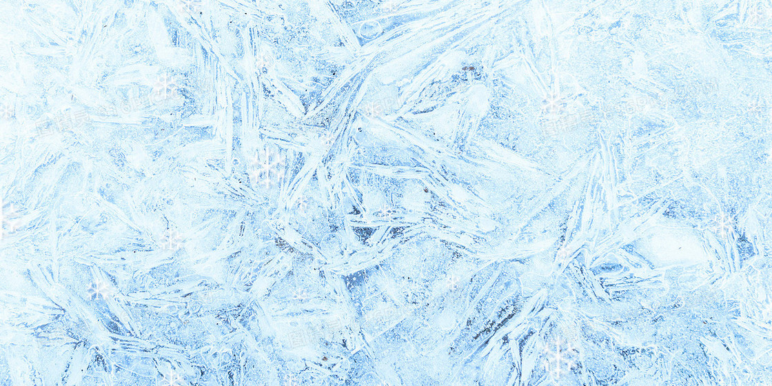 清新蓝色雪花冰面摄影合成背景