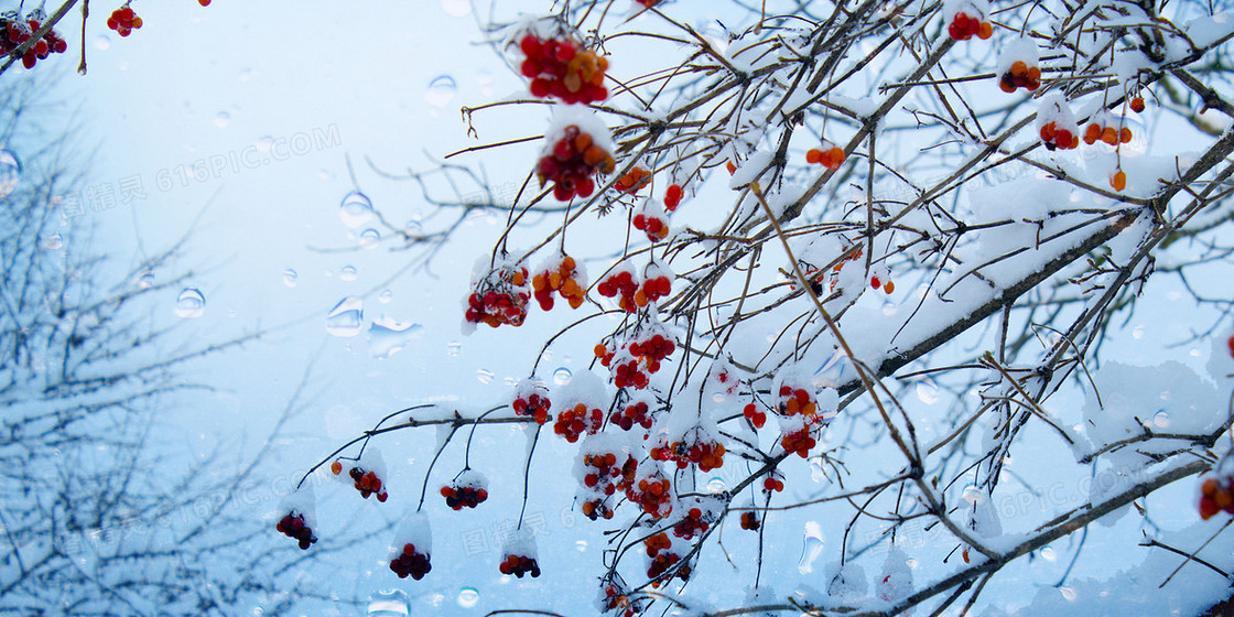 小清新玻璃窗外雪景背景