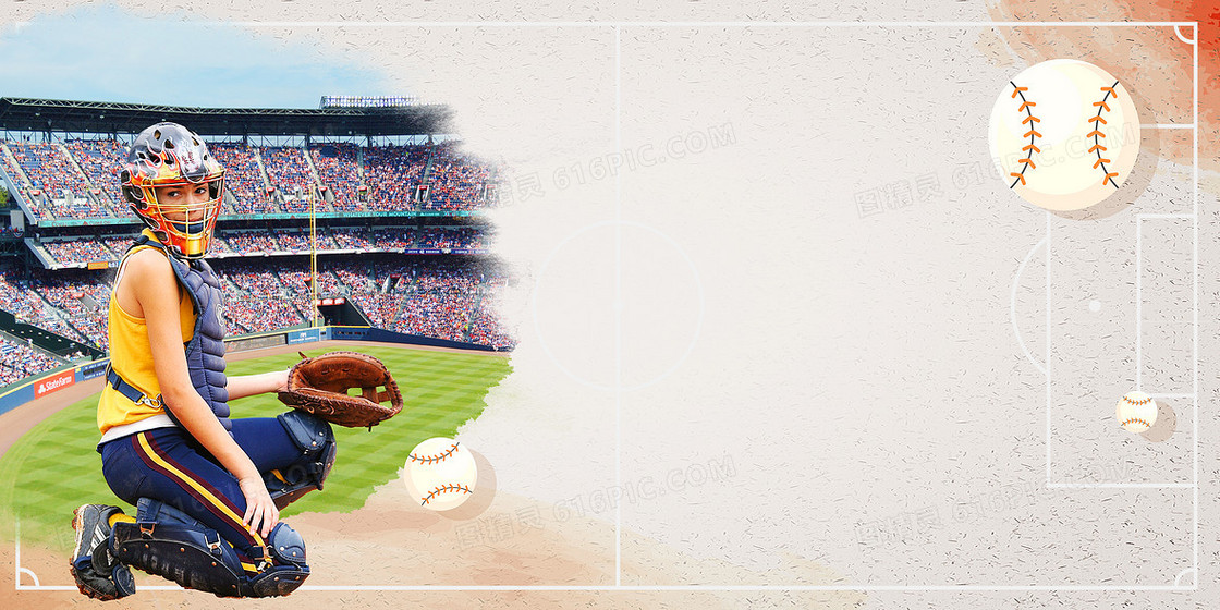 棒球比赛赛场摄影图合成体育运动背景