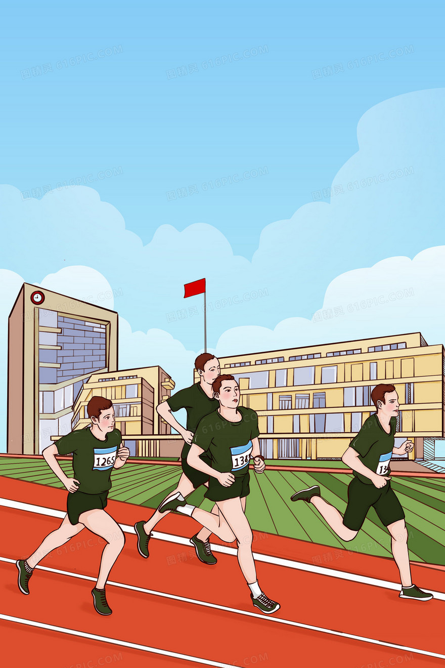 校园体育运动比赛手绘背景
