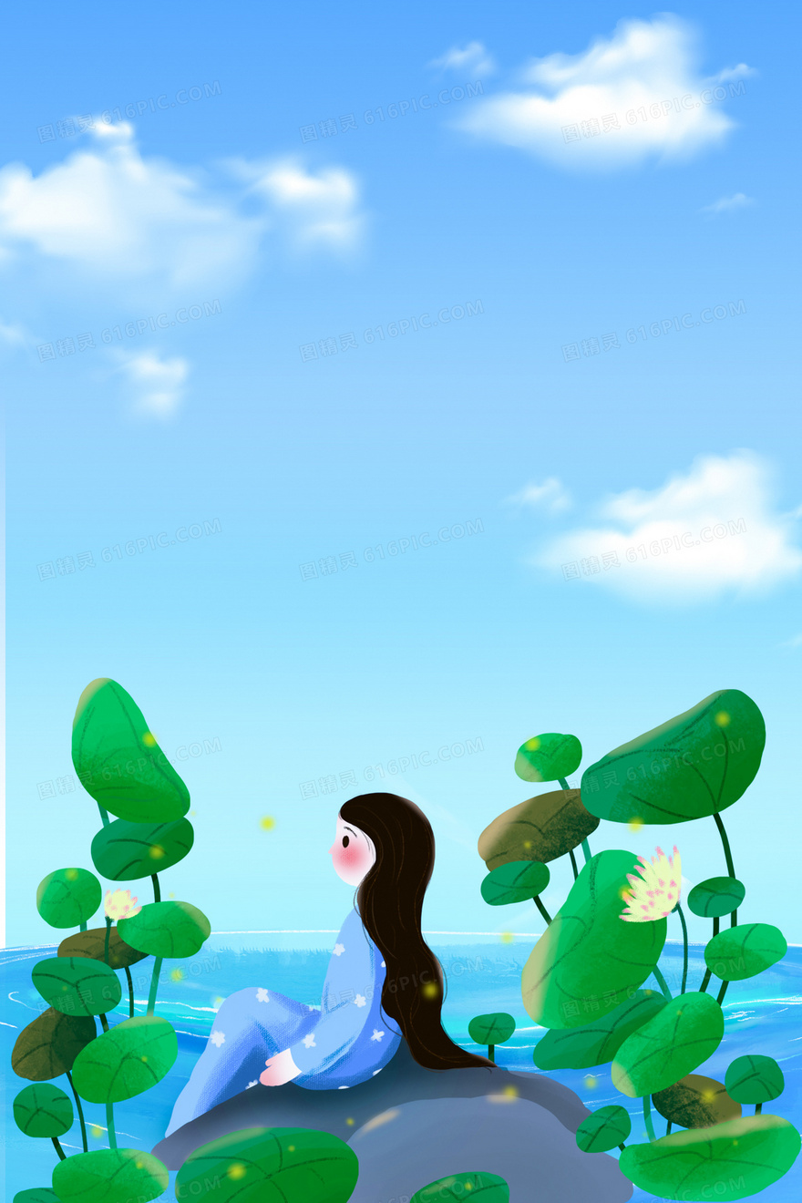 创意小清新立夏背景