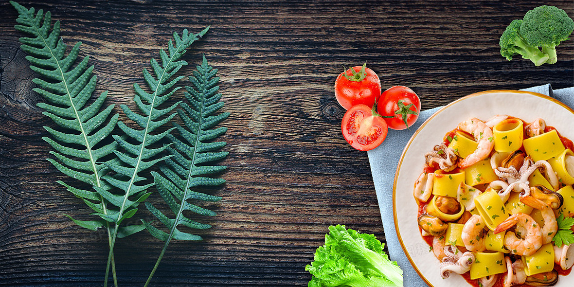 大气清新摄影合成轻食沙拉背景