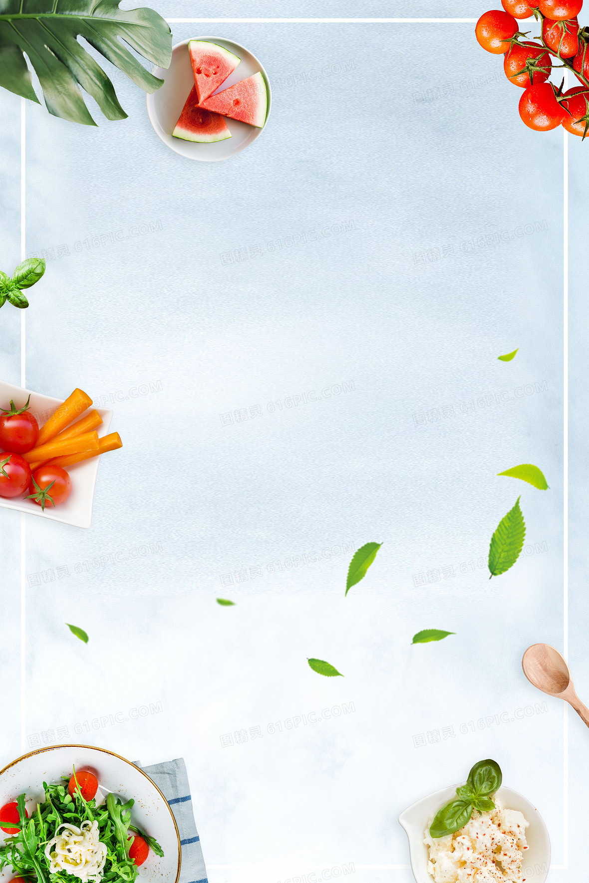 蔬菜水果沙拉轻食低脂肪素食减肥健康背景