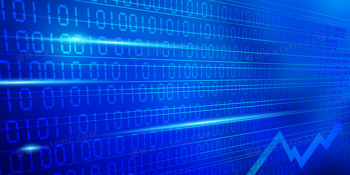 蓝色科技风二进制数字数据科技感背景