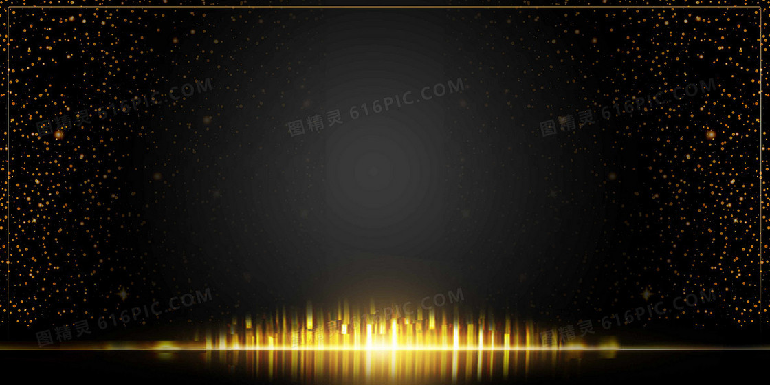 金色创意商务黑金边框背景