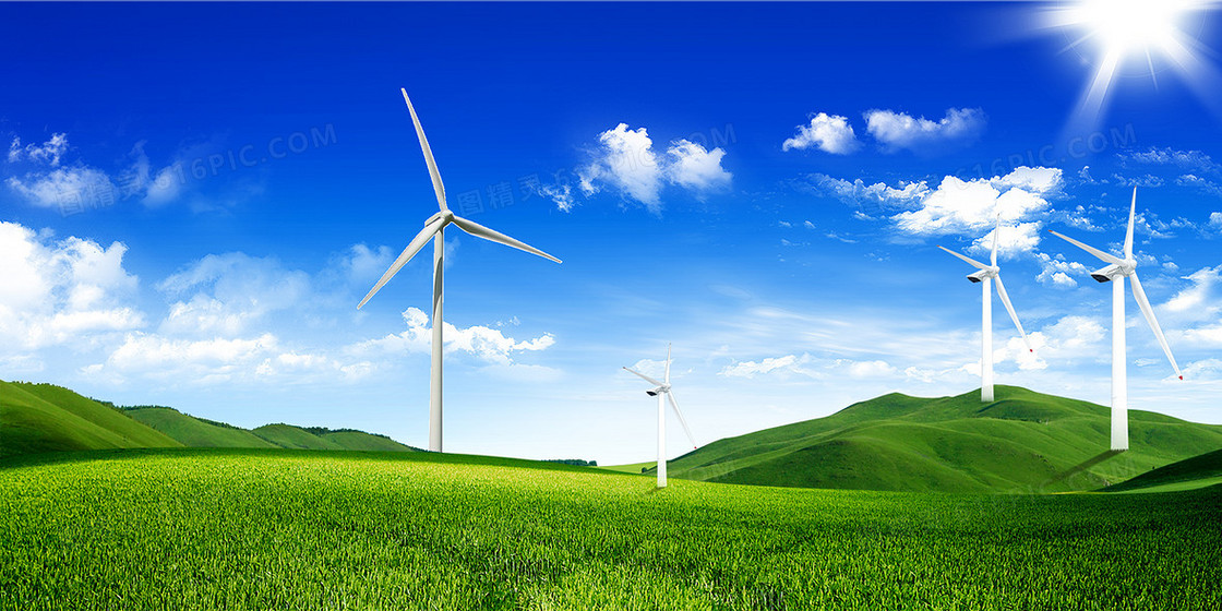 创意摄影图合成低碳日风力发电背景
