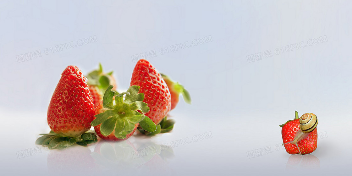 文艺清新草莓摄影背景图