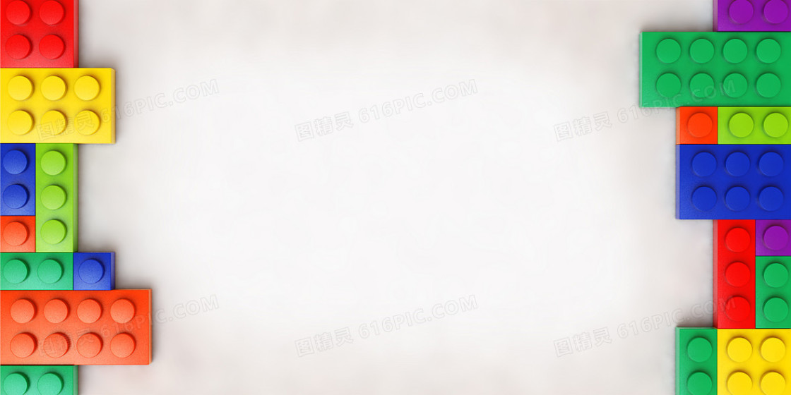 彩色简约C4D立体创意乐高积木卡通背景