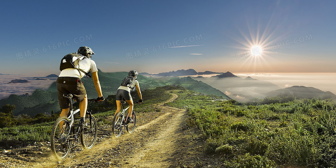 简约大气世界骑行日摄影合成背景