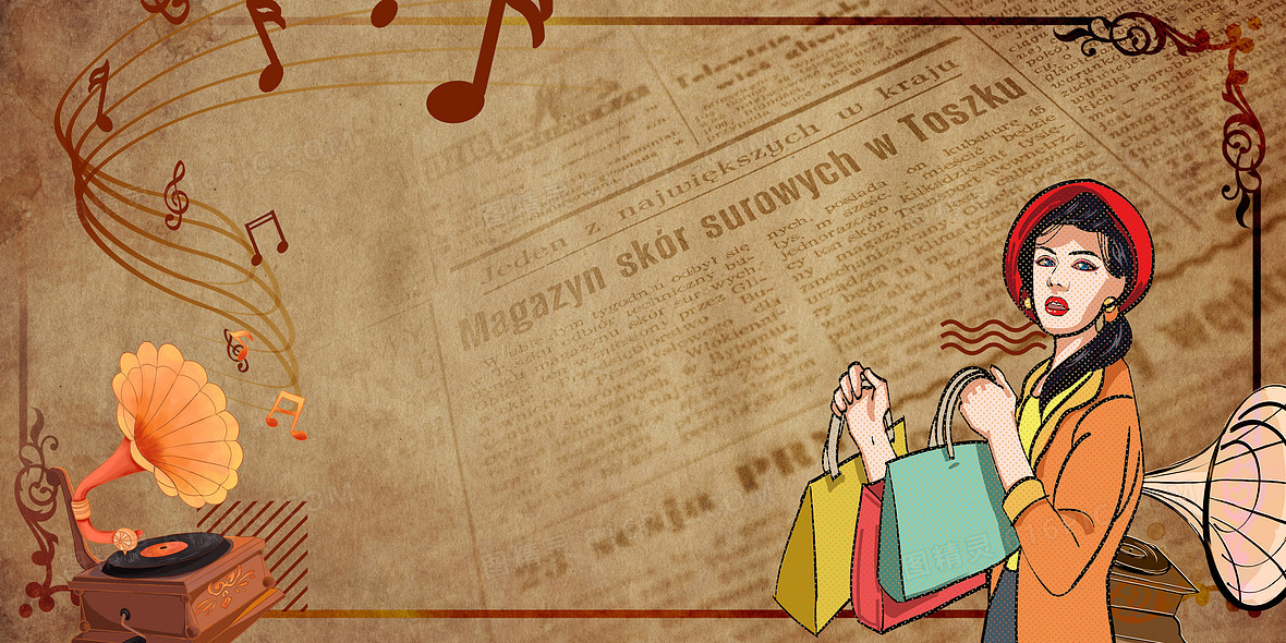 欧式复古波普创意中古背景