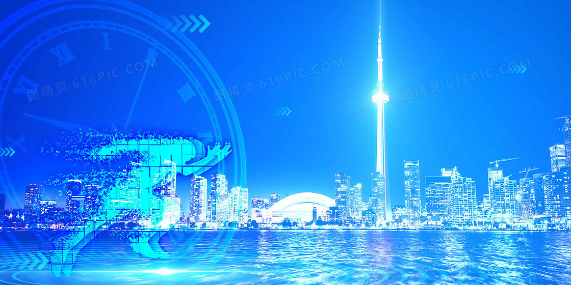 蓝色创意科技粒子城市业绩冲刺商务背景