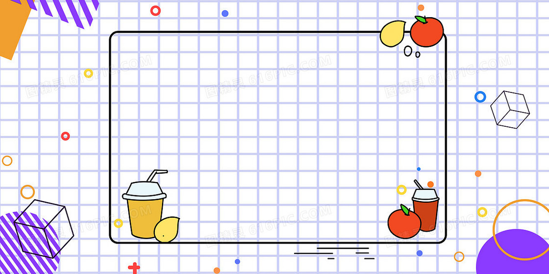 mbe风卡通食物元素边框背景