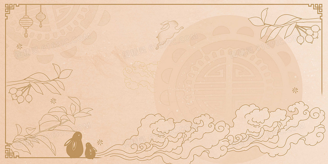 中秋节创意简约的线描纹理背景