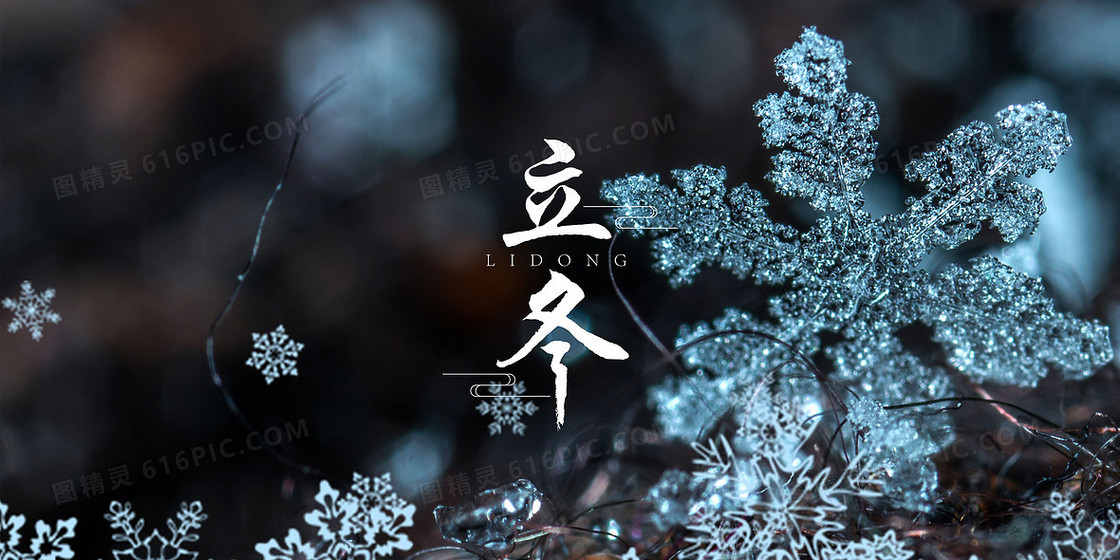 立冬雪花摄影合成背景