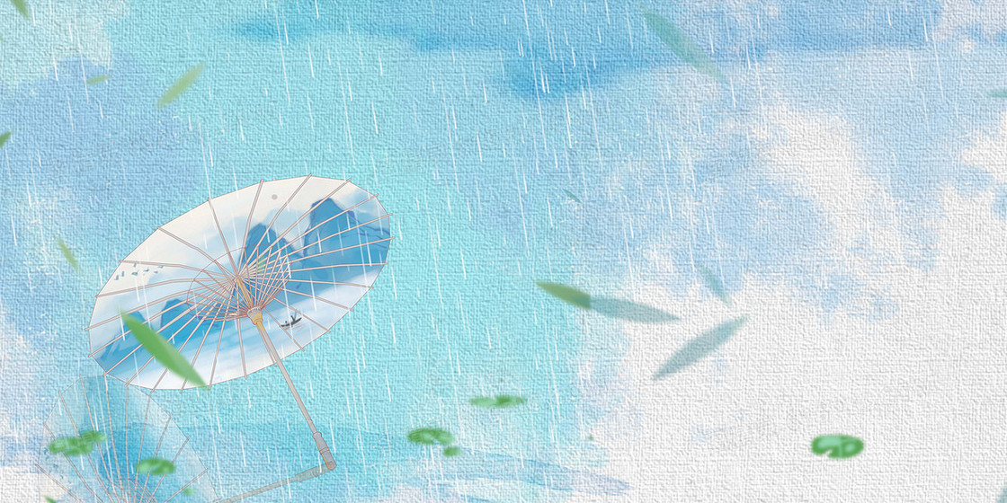 古风天青色下雨雨天忧伤凄凉背景