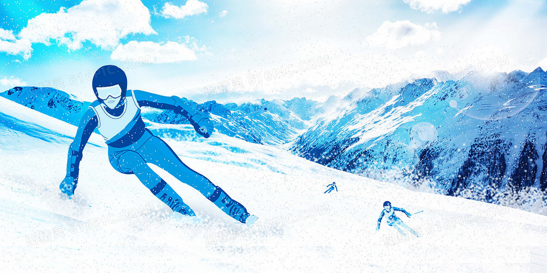 冬奥会滑雪创意摄影合成比赛背景