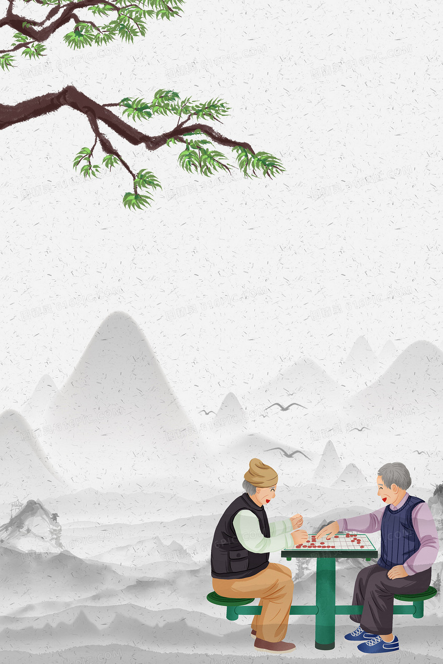 中国风传统文化象棋背景