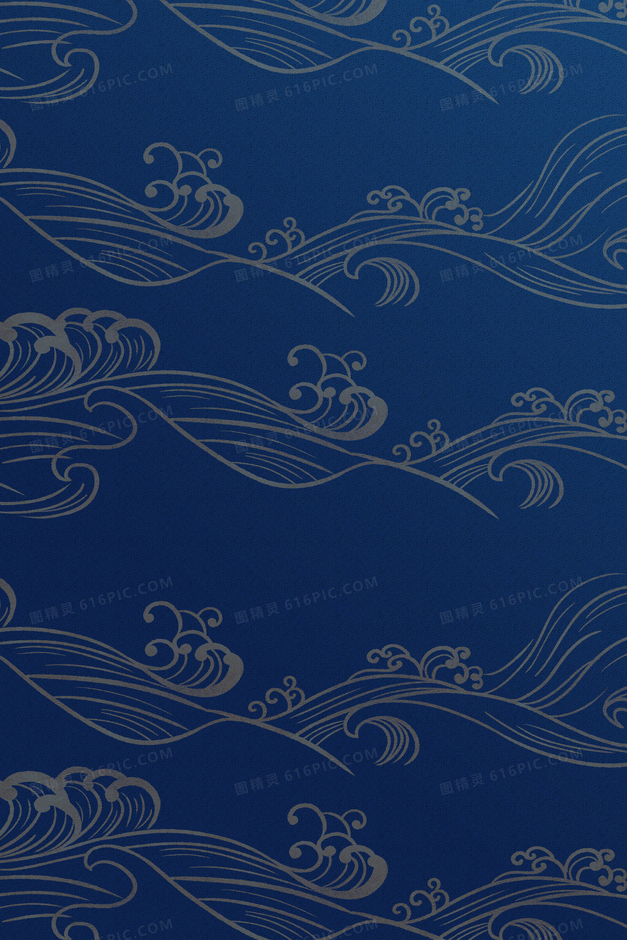 蓝色日式海浪底纹背景