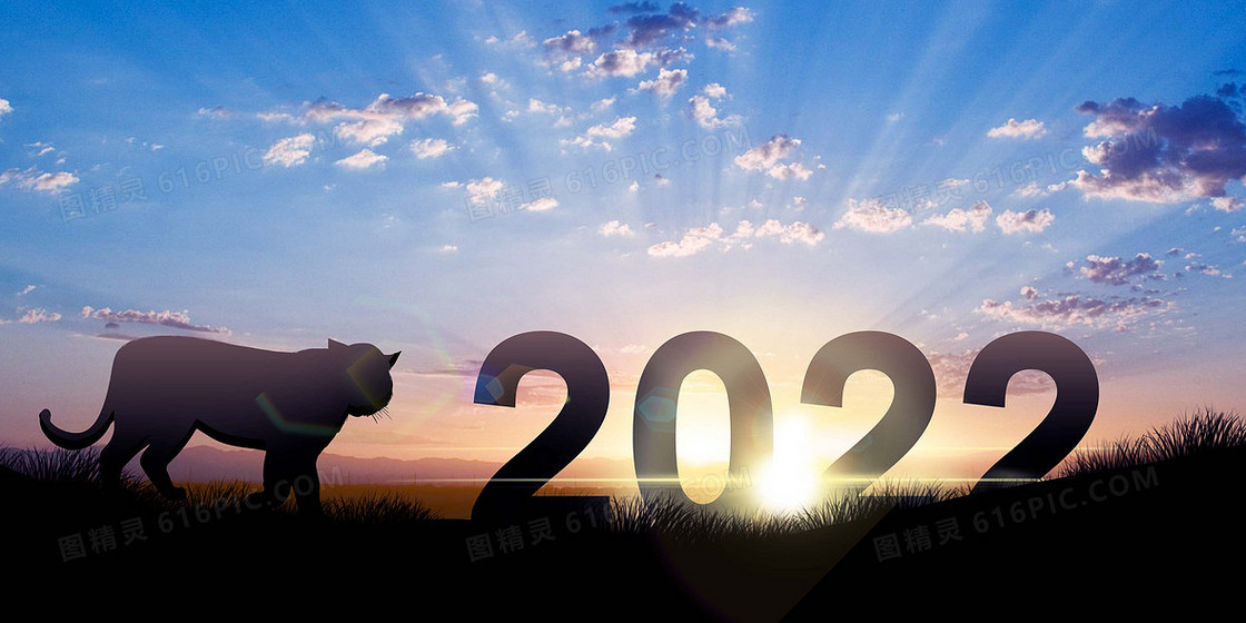 2022虎年摄影合成剪影背景