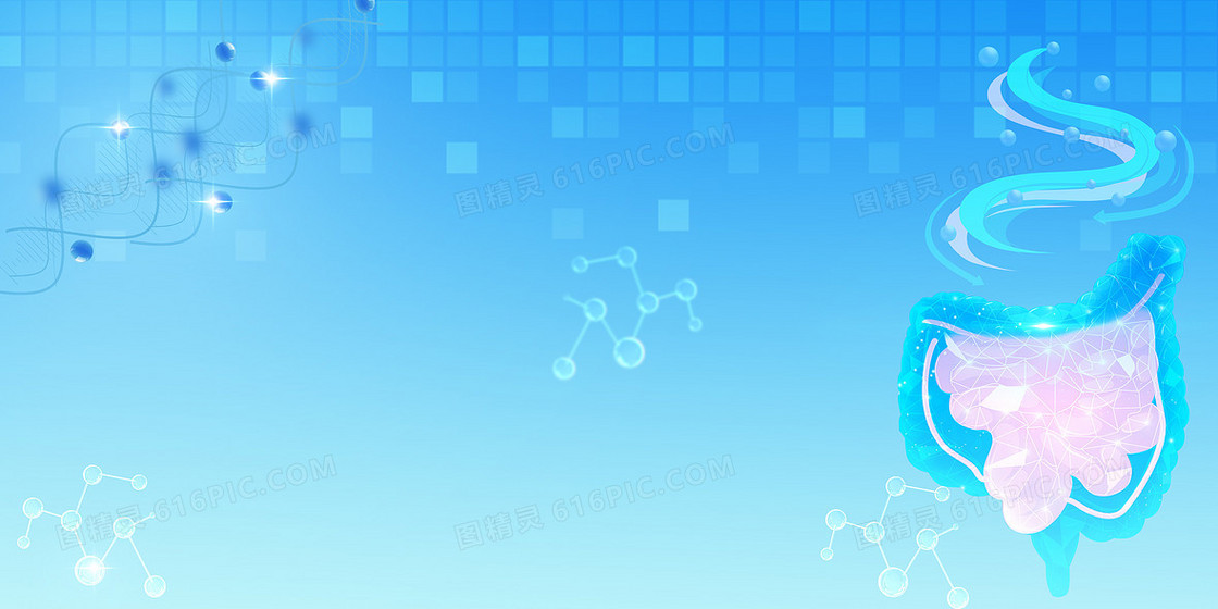 蓝色医疗科技人体器官菌群促进肠道健康背景