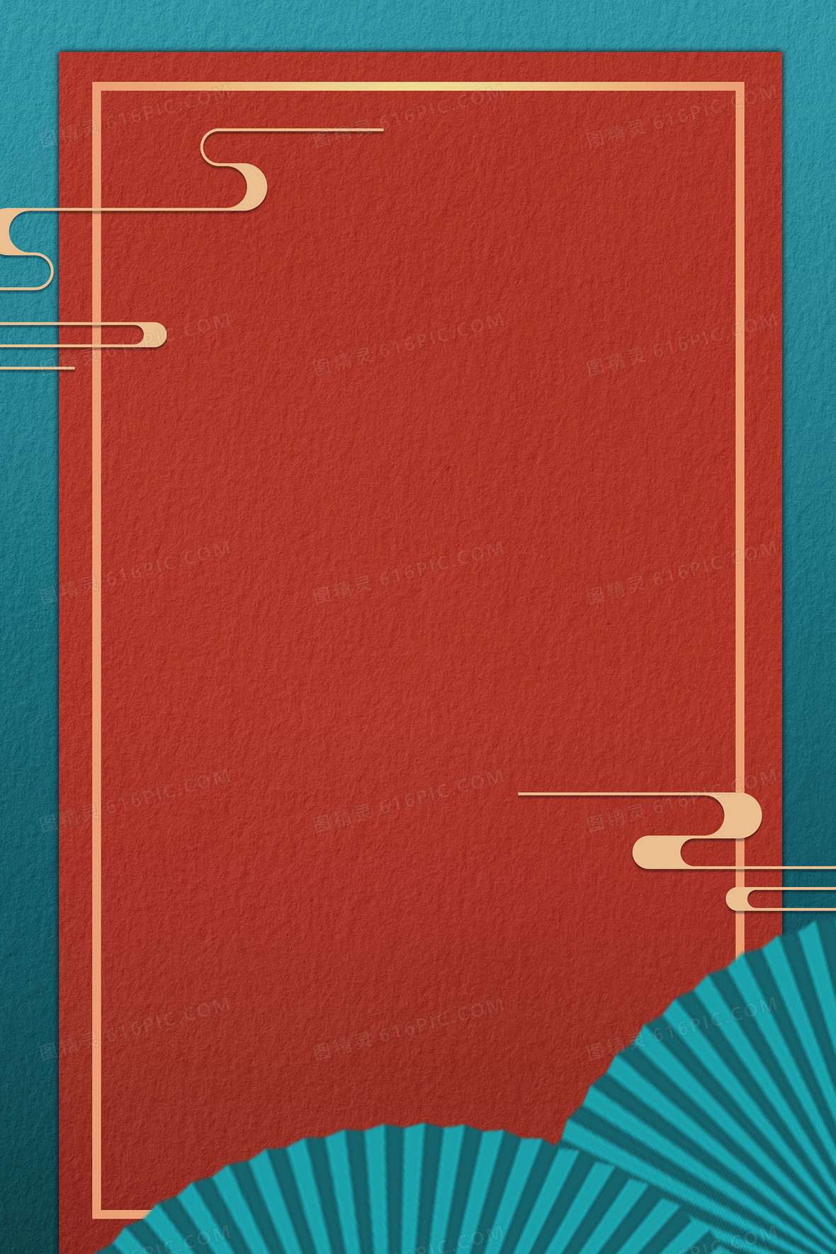 中国风中式剪纸风国潮国风大气新中式简约简约中式简约大气红绿图精灵