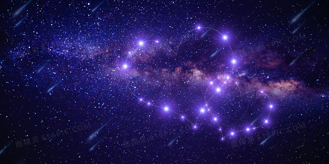合成摄影星空心连心背景