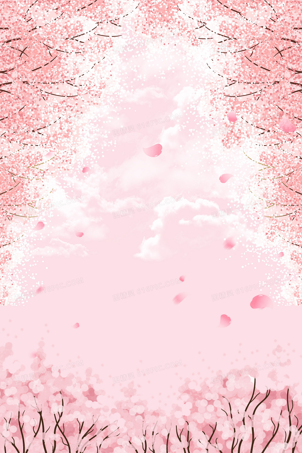 浪漫樱花背景