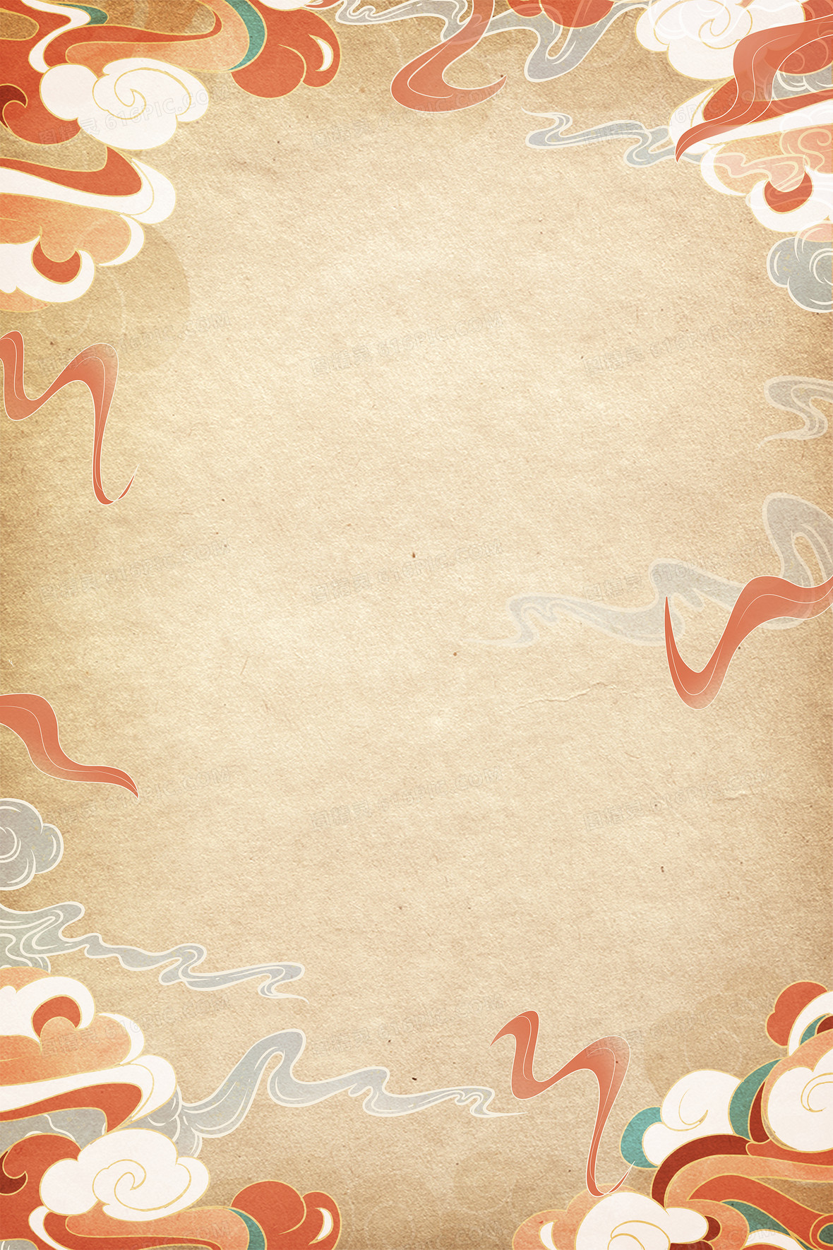 复古祥云敦煌底纹背景